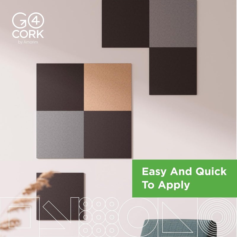 Go4Cork Square Cork Tiles - 8.5" x 8.5", Pack of 4 | Premium Double-Sided Eco Cork Tiles | Multipurpose for Crafts & Home, Classroom & Office Organization Decor | Anti-Slip & Easy to Use - Image 3